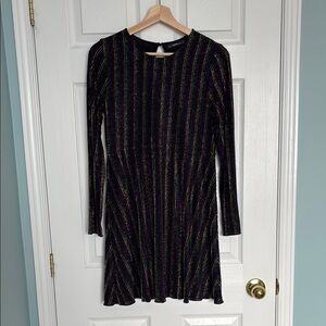 Zara sparkly striped black dress